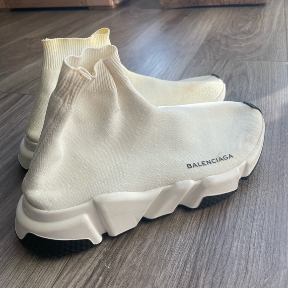 Balenciaga Cream Sock Sneakers - Picture 1 of 7